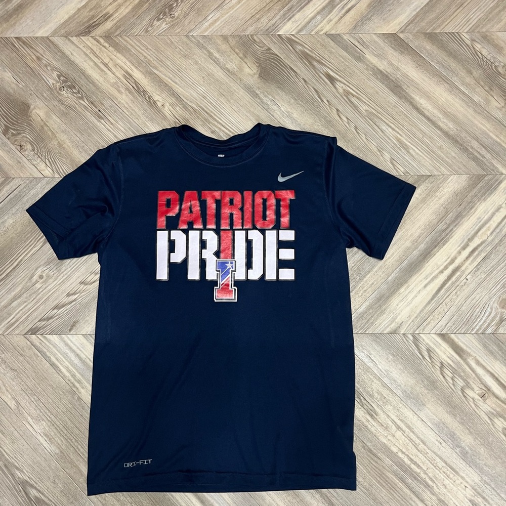 Nike Navy Graphic Tee with Red and White Accents